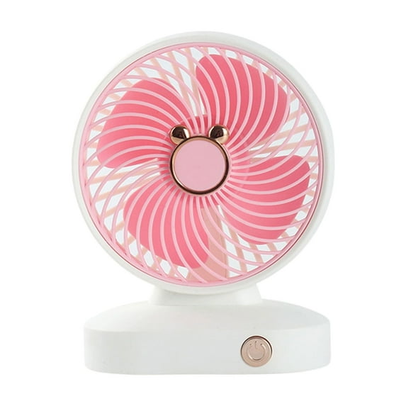Qocolhg Small Desk Fan Battery Operated, Portable USB Rechargeable Fan, 3 Speeds Strong Wind, Quiet Personal Fan, Adjustable Table Fan for Outdoor, Home, Bedroom, Office, Travel, Pink, Clearance