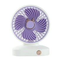 Qocolhg Small Desk Fan Battery Operated, Portable USB Rechargeable Fan, 3 Speeds Strong Wind, Quiet Personal Fan, Adjustable Table Fan for Outdoor, Home, Bedroom, Office, Travel, Purple, Clearance