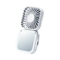 thumbnail image 1 of Qocolhg Small Desktop Fan with Makeup Mirror, Portable Handheld Fan, 3 Wind Speed Rechargeable Mini Personal Fans, Lightweight Hanging Neck Fan, Travel Essentials Gifts for Women Girls White, 1 of 6