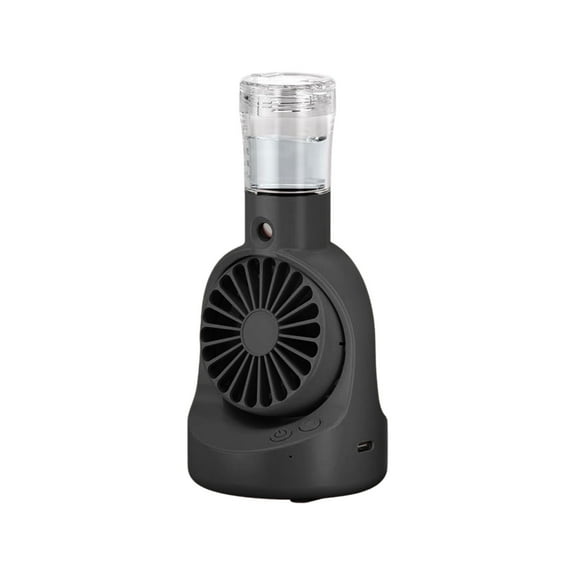 Qocolhg Small Desktop Fan Portable Handheld Fan with Mister, 4 Speed Mode, USB Rechargeable Personal Fan Spray Water Mist Fan Cooling Fans for Bedroom, Office, Home, Travel, Quiet, Black, Clearance