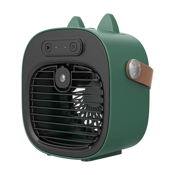Qocolhg Small Desktop Fan Portable Handheld Fan with Mister, Multiple Speed, USB Rechargeable Personal Fan Spray Water Mist Fan Cooling Fans for Bedroom, Office, Home, Travel, Quiet, Green, Clearance