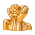 thumbnail image 1 of Qocolhg Small Face Vase for Flower, Female Form Resin Body Face Art Vase, Planter Head Plant Pot, Decorative Head Vase for Home Office Bookshelf Table Shelf Vase, Clearance, Gold, 1 of 6