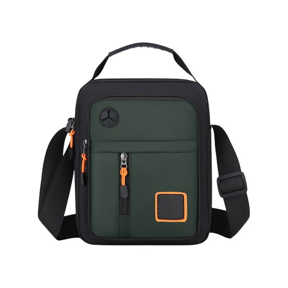 Qocolhg Small Messenger Bag for Men Women, Oxford Shoulder Bag Crossbody Bag with Adjustable Strap & Earphone Hole, Multi Pockets Bag for Phone Handset Anti Theft, Daypack for Travel Hiking, Green