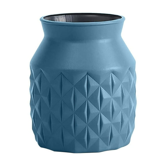 Qocolhg Small Plastic Flower Vase Bulk Ceramic Look Flower Vases Decorative Hydroponic Creative Vase for Flowers Unbreakable Bud Vase for Home Wedding Centerpieces Decor, Clearance, Blue