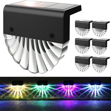 Qocolhg Solar Deck Lights, Warm White/Color Changing Outdoor Fence Solar Lights for Step, Railing, Wall, Pool Side LED Waterproof Patio Decor, Solar Powered Lamp, Clearance