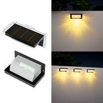 Qocolhg Solar LED Outdoor Wall Lamp Black Rectangle LED Indoor Wall Sconces IP54 Waterproof Wall Light Modern Aluminum Wall Lantern for Porch Garden Bedroom Bathroom Balcony Stairway, Clearance