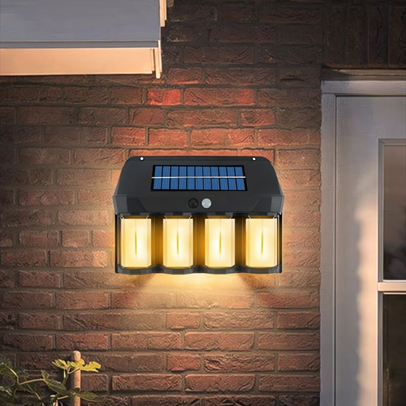 Qocolhg Solar Lights Outdoor Waterproof, Motion Sensor Wireless Solar Wall Light, Dusk to Dawn Outdoor Security Wall Lamps Fence Lights Solar Gutter Light for Corridor Balcony Courdyard Garage Patio