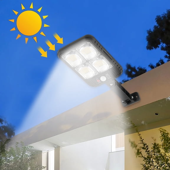 Qocolhg Solar Street 100LED Lights Outdoor, Remote Control Waterproof IP65 Motion Sensor Security Wall Light with 3 Modes for House, Garden, Street, Deck, Yard, Garage, Patio, Clearance