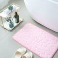 thumbnail image 1 of Qocolhg Solid Memory Foam Velvet Cobblestone Non-Slip Bathmat, Washable Door Mats 16x24 inch, Thick, Ultra Soft & Quick-Dry, Bathroom Mat Rug for Kitchen, Toilet, Entrance, Hotel, Pink, 1 of 2