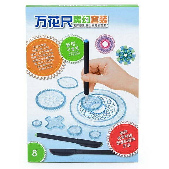 Qocolhg Spiral Art Gear Geometric Ruler Spiral Circle Template for Drawing Plastic Template Ruler Drawing Toys Spiral Curve Stencils with Pens Paper for Drawing DIY Art Crafts Sketch