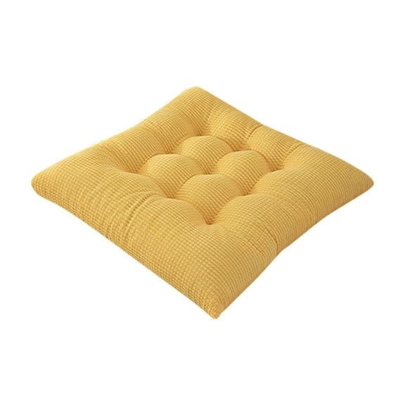 Qocolhg Square Seat Cushion Chair Pads for Kitchen Dining Chairs Soft Comfort Chair Mat Non-Slip Chair Cushion for Outdoor Indoor Home Office Patio Chairs Cushion, 16x16 inch, Clearance, Yellow
