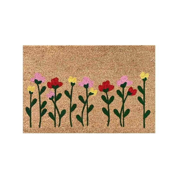 Qocolhg Summer Holiday Floor Door mat, Welcome Doormat with Non-Slip Backing for Indoor and Outdoor, 16 x 24inch Front Door Welcome Mat Floral Doormat for Home Entrance, Outside Entry, Yard, Floor