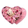 Qocolhg Teddy Bear Valentines Day Stuffed Animals, Rose Bear with Heart Box Luxurious Rose Present Set of 10 Roses with Cute Teddy Bear Romantic Gifts for Birthday Valentine's Day Mother's Day