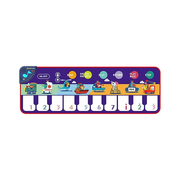 Qocolhg Toddler Music Toys for Kids Ages 1 2 3 4 5 Year Old, Toddler Baby Piano Mat, Floor Piano Music Dance Mat 17 Keys/8 Sounds Of Transportation Facilities/6 Functions-Learning Educational Toys