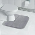 thumbnail image 1 of Qocolhg Toilet Rugs U-Shaped 19.7 In, Extra Soft Absorbent Chenille Contour Bathroom Rugs for Toilet, Dry Quickly, Machine Washable, Non-Slip Toilet Bath Mat, Christmas Clearance (Gray), 1 of 1