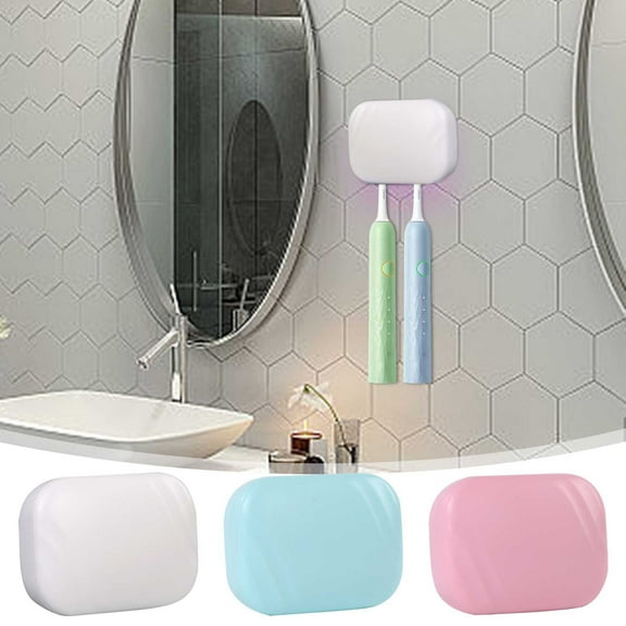 Qocolhg Toothbrush Sanitizeri Case with UV Lights, Mini Toothbrush Covers with Holder, Rechargeable Home Toothbrush And Holder, Cleaner Case for All Electric & Manual Toothbrushes (White)