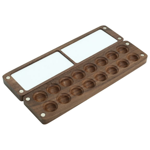 Qocolhg Travel Watercolor Palette,Portable Wooden Palette 24 Well,Empty Paint Palette,Small Travel Paint Box with Porcelain Palette Christmas Clearance