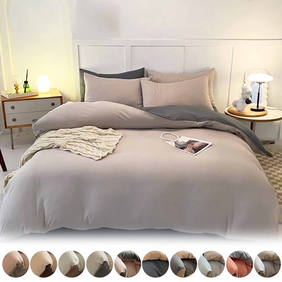 Qocolhg Twin/Full/Queen Comforter Set, 4 Pieces Bed Set, Bedding Sets for All Season, Portable Double Bedding Quilt Sheet, Including 1 Comforter Cover, 2 Pillowcases, 1 Fitted Bed Sheets, C