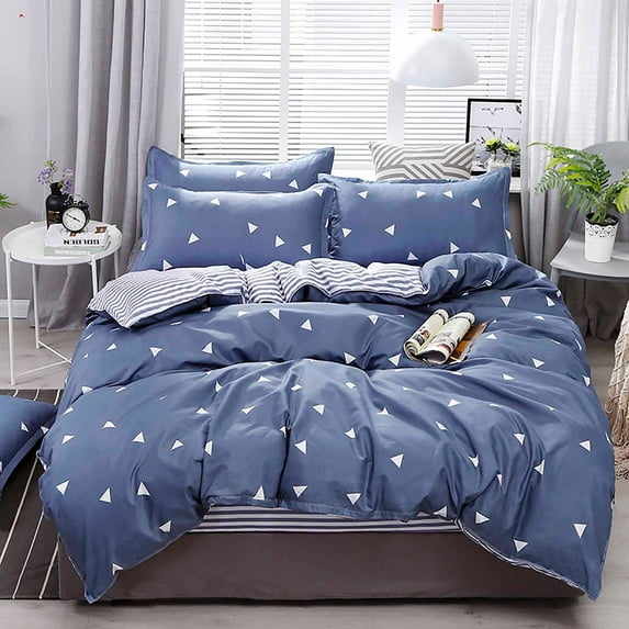 Qocolhg Twin Size Comforter Set - 4 Pieces Duvet Cover Bedding Set, Down Alternative Quilt Cover Sets for All Season, 1 59x78.7 inch Duvet Cover, 2 Pillowcases, 1 Bed Sheets
