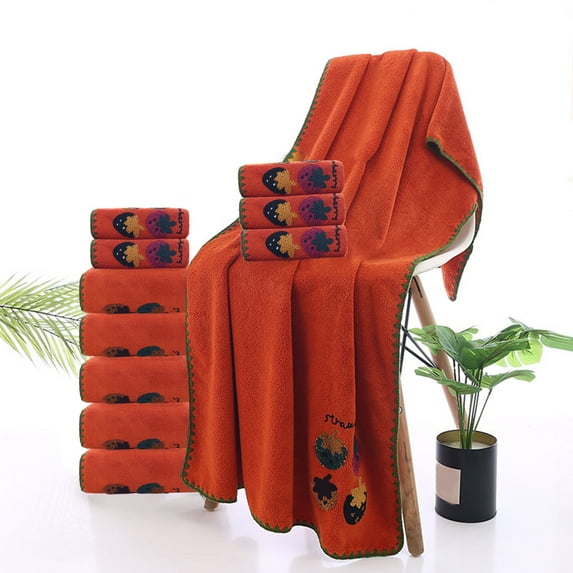 Qocolhg Ultra Soft 2 Pcs Cotton Towel Set, Contains 1 Bath Towels 28x55 inch, 1 Hand Towels 14x30 inch, 100% Cotton, Lighter Weight, Quicker to Dry, Super Absorbent, Clearance, Red