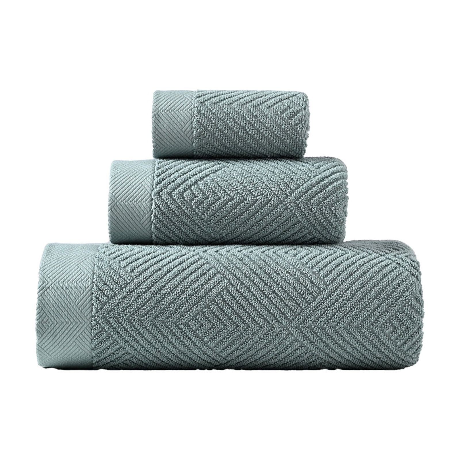 Qocolhg Ultra Soft 3 Pcs Cotton Bath Towel Sets on Clearance, Contains 1 Bath Towels 28x55 inch, 1 Hand Towels 13x27 inch & 1 Wash Coths 13x13 inch, Compact & Lightweight for Bathroom, Green