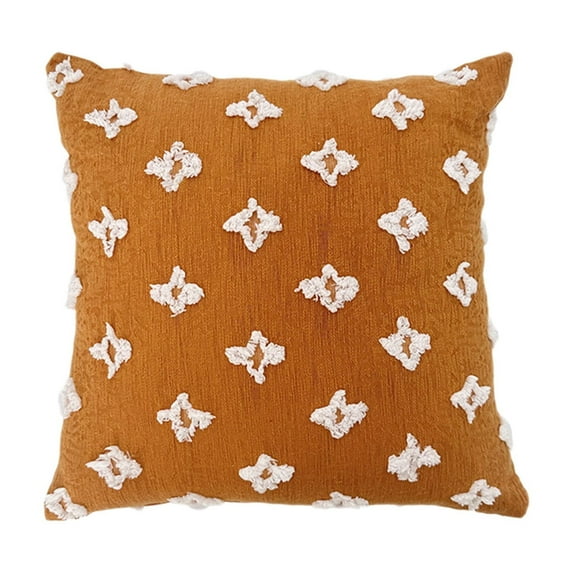 Qocolhg Ultra Soft Waffle Weave Euro Shams Pillow Covers 18x18 inch, Including Pillow Insert, Breathable Skin-Friendly Euro Throw Pillow Covers for Bed Couch Sofa, Stylish Home Decor, Orange