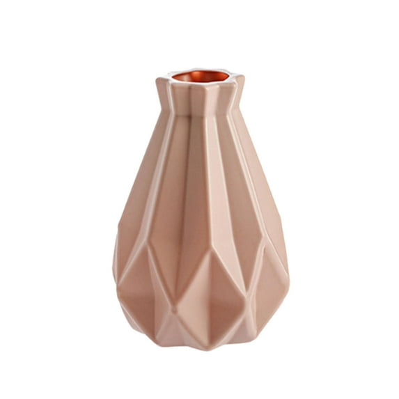 Qocolhg Unbreakable Bud Vase for Decor Living Room, Ceramic Look Plastic Small Vase for Flowers,Tall Conic Composite Flower Vase for Wedding Decor, Living Room, Centerpieces, Clearance, Pink