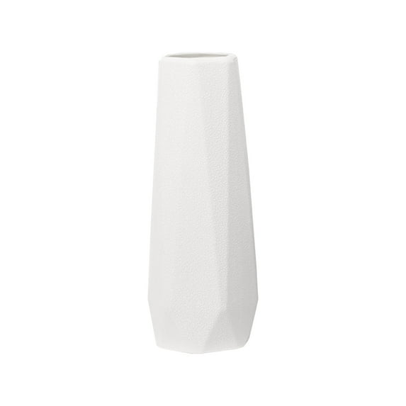 Qocolhg Unbreakable Vase for Flowers,Ceramic Look Plastic Vase for Home Decor,Living Room,Table,Centerpieces,Tall Conic Composite Flower Vase,Small Bud Decorative Floral Vase,Clearance,White