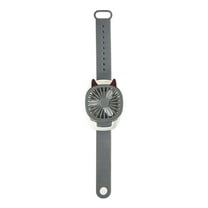 Qocolhg Watch Fan USB Rechargeable Fan with Comfortable Wrist Strap Portable Mini Fan Watch Built in Colorful LED Change Light, Outdoor Handheld Small Fan Gift for Kids, Gray, Summer Clearance