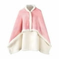 thumbnail image 1 of Qocolhg Wearable Blankets For Women, Shawl Coral Throw Soft Sherpa Poncho Wrap Sofa Snap Button Closure Warm Office Nap Sleeping Home Watching TV Air Conditioning Blanket Cape Cover Bed Sofa Blanket, 1 of 6