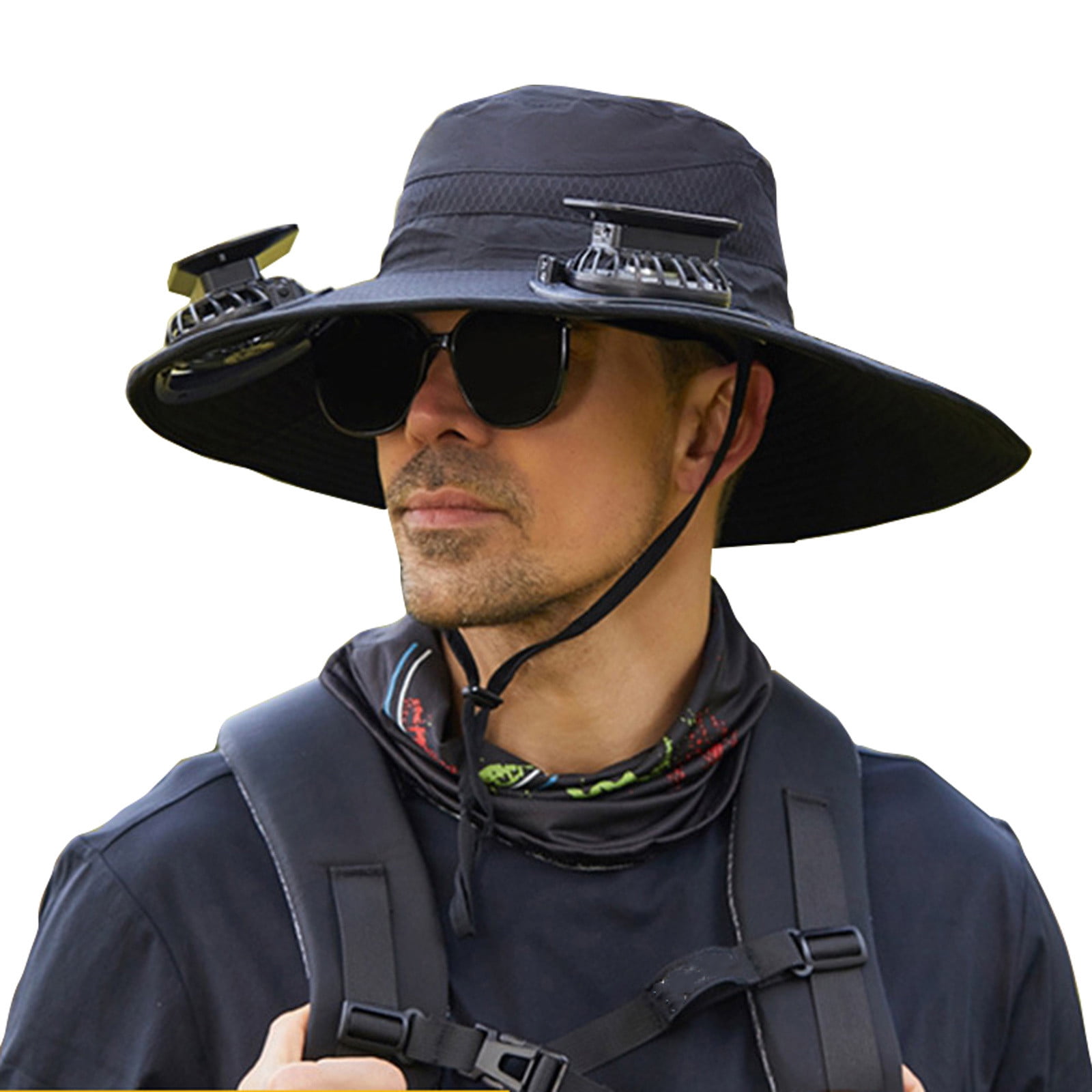 Solar Fan Hat With Dual Fans - UPF 50+ Wide Brim Sun Hat, USB Rechargeable Cooling Hat For Fishing, Hiking, Gardening - View #4