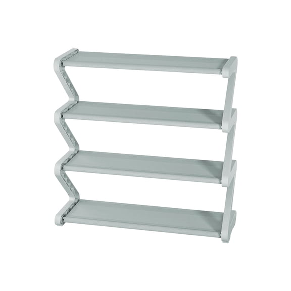Qocolhg Z-Shaped 4 Tier Free Standing Stainless Steel Shoe Rack for Closet Holds 8 Pairs Shoe Organizer Stackable Shoe Storage Shelf for Entryway, Closet, Garage, Bedroom, Cloakroom, Blue
