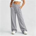 thumbnail image 1 of Qodauz Girls Wide Leg Sweatpants Front Seam Casual Trousers Lightweight Fleece Elastic Waist Track Pants with Pockets 5-15 Years, 1 of 9