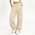 thumbnail image 1 of Qodauz Low Rise Sweatpants Women Baggy Drawstring Fleece Lined Barrel Sweat Pants with Pockets S-3XL, 1 of 9