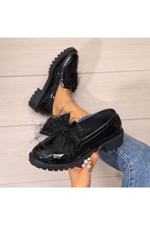 Women's High Heel Mary Jane Shoes Thick Sole Chunky Heel Plaid Plus Size Black 36