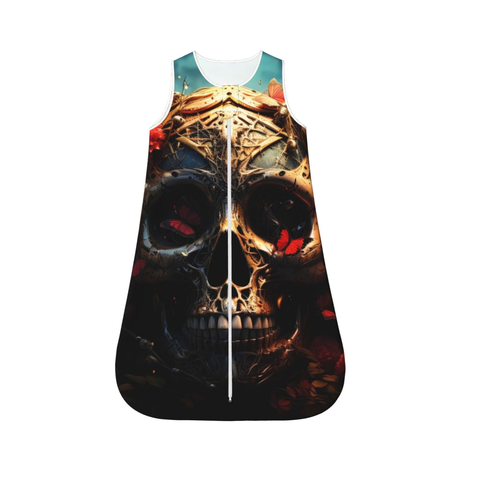 Qokaie Artistic Flower Butterfly Skull Print Baby Sleep Sack