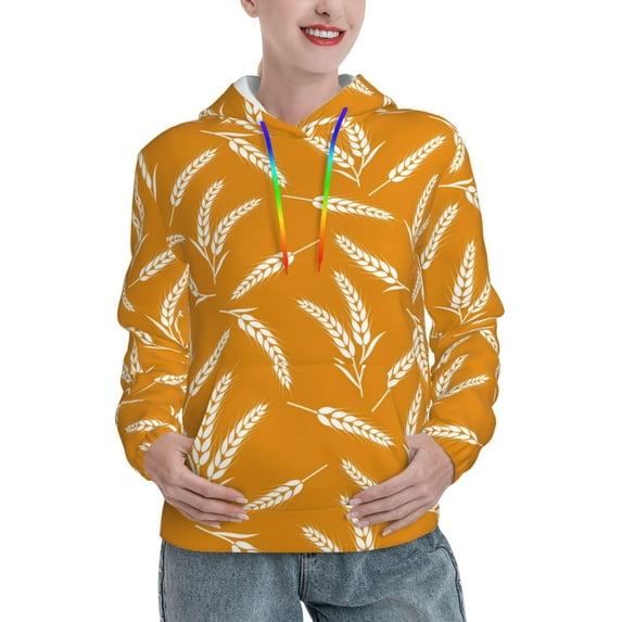 Haiem Autumn Orange Wheat for Men's Fashion Hoodies & Sweatshirts with Kangaroo Pocket,Hooded Sweatshirt with Eye-catching Drawstrings-X-Large