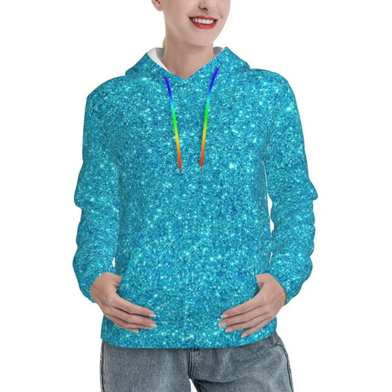 Haiem Blue Glitter for Men's Fashion Hoodies & Sweatshirts with Kangaroo Pocket,Hooded Sweatshirt with Eye-catching Drawstrings-X-Large
