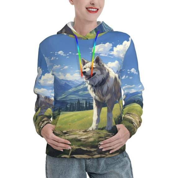 Haiem Blue Sky Dog for Men's Fashion Hoodies & Sweatshirts with Kangaroo Pocket,Hooded Sweatshirt with Eye-catching Drawstrings-XX-Large