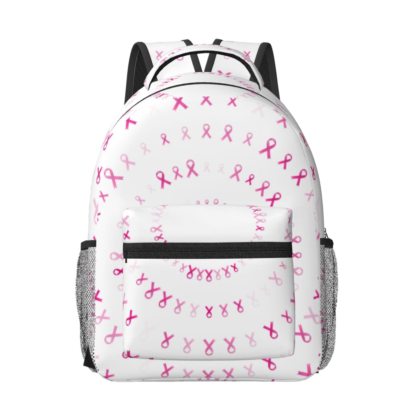 Qokaie Breast Cancer Awareness (4) Style School Backpack Travel Bag for ...