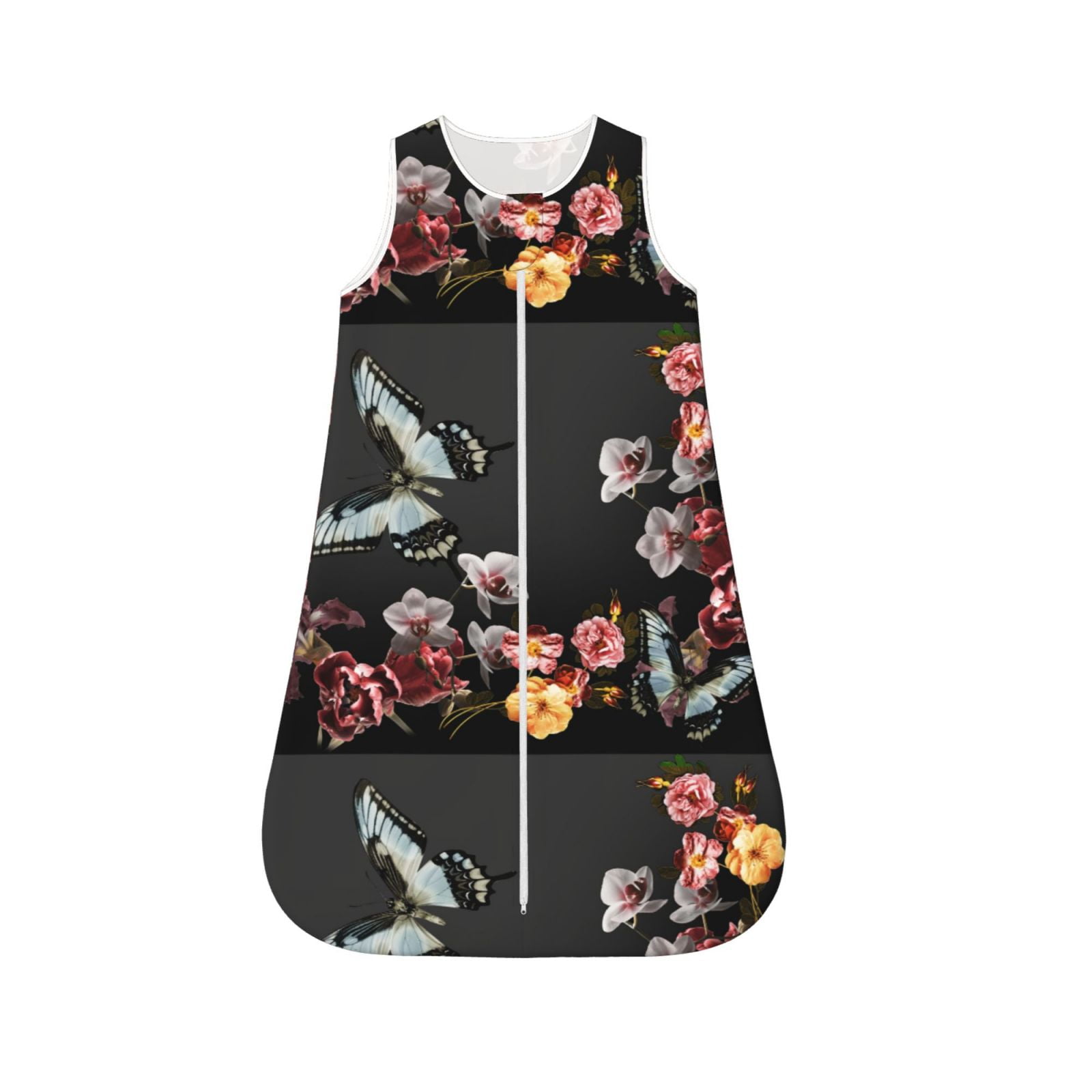 Qokaie Butterfly with Fowers Print Baby Sleep Sack , Sleeveless Baby