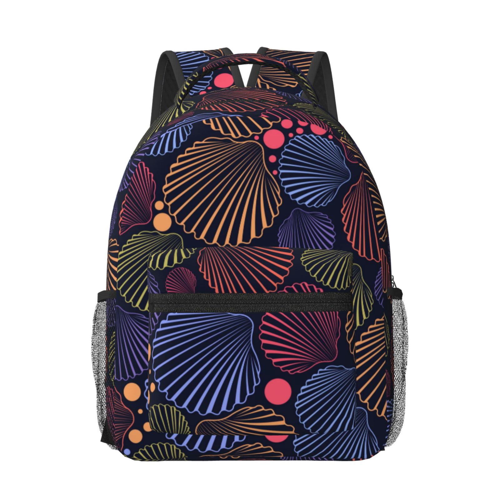 Qokaie Colorful Shells Style School Backpack Travel Bag for Men & Women ...
