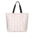 Qokaie Cute Poodle Dog Print Aesthetic Canvas Tote Bag for Women