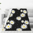 Qokaie Daisies Flowers Soft Cozy Plush Fleece Throw Blanket 80"x60