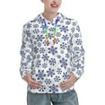 thumbnail image 1 of Haiem Dark Blue Snowflakes for Men's Fashion Hoodies & Sweatshirts with Kangaroo Pocket,Hooded Sweatshirt with Eye-catching Drawstrings-Medium, 1 of 7