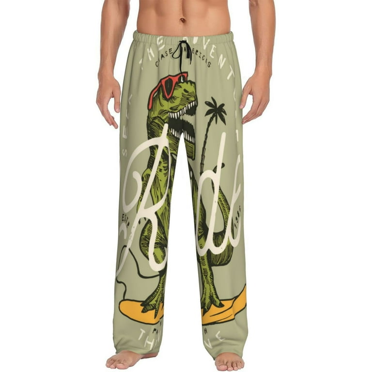 Qokaie Dinosaur Drawing Silky Soft Men Pajama Pants Breathable Lounge Pants Adjustable Waist Pajama Pants Casual Home Wear Small Walmart