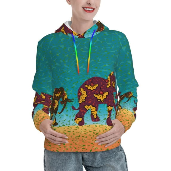 Haiem Elephants for Men's Fashion Hoodies & Sweatshirts with Kangaroo Pocket,Hooded Sweatshirt with Eye-catching Drawstrings-Large