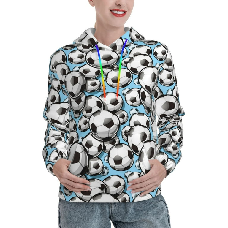 Haiem Football Soccer Ball for Men s Fashion Hoodies Sweatshirts with Kangaroo Pocket Hooded Sweatshirt with Eye catching Drawstrings Medium Walmart