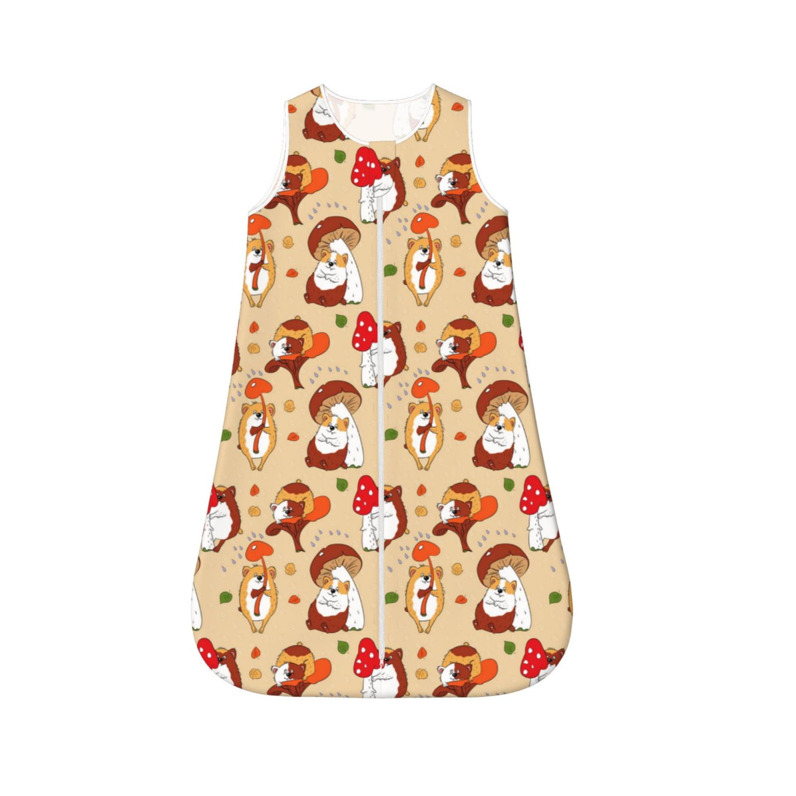 Qokaie Guinea Pigs And Mushrooms Print Baby Sleep Sack , Sleeveless