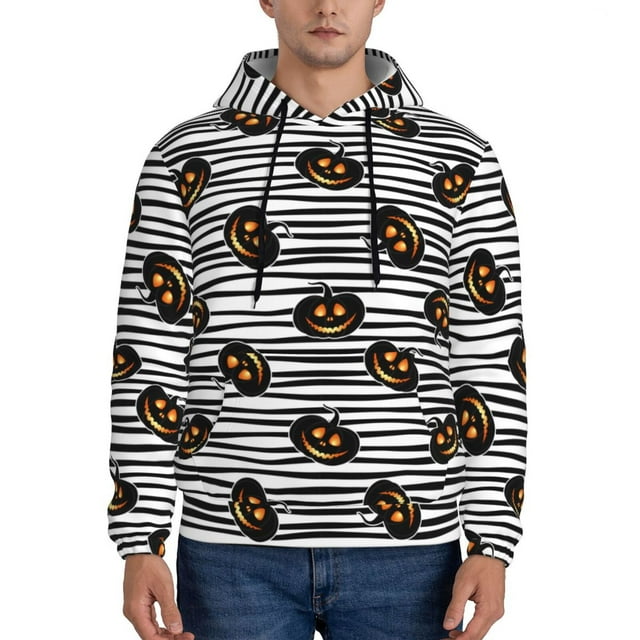 Qokaie Haloween Pumpkins for Men's Fashion Hoodies & Sweatshirts with